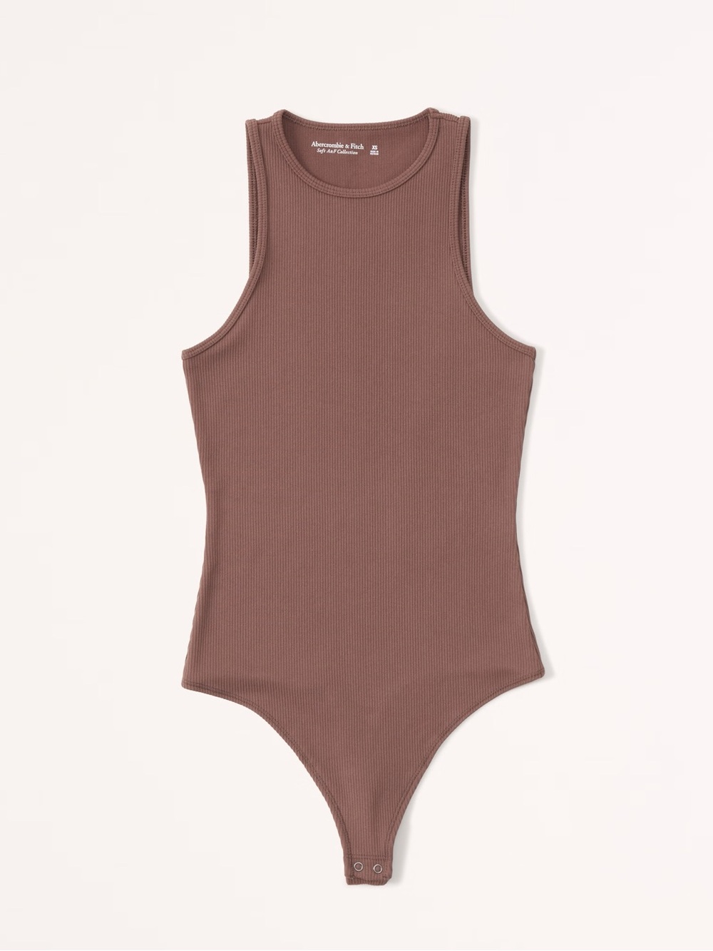 Abercrombie & Fitch Soft A&F Ribbed Bodysuit Taupe Brown Size Large NWOT
